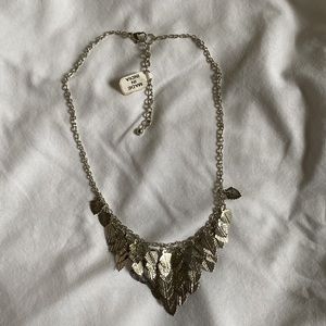 Silver-toned Leaf Necklace
